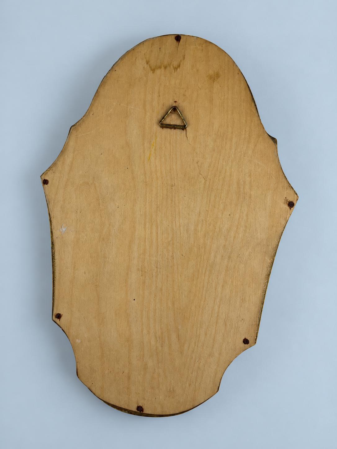 Vintage Small Gold-Tone Wall Mirror with Arched Shaped Frame and Softly Worn Gilding, 21 × 32 cm