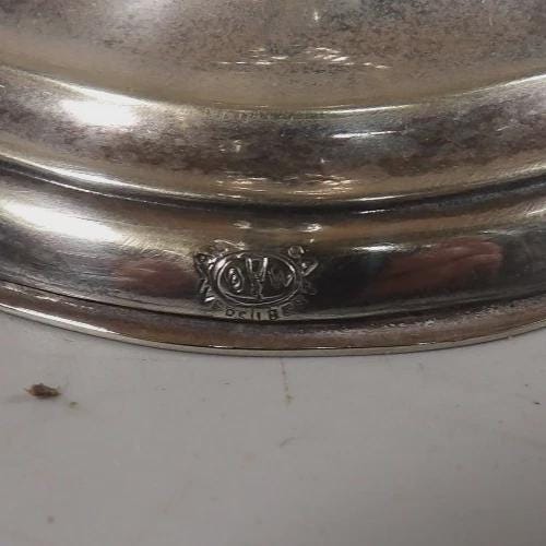 Vintage Pair of Silver-Tone Three-Light Candelabra, Baroque Style Lobed Bases and Scroll Arms, Low Table Height, 19.5 cm