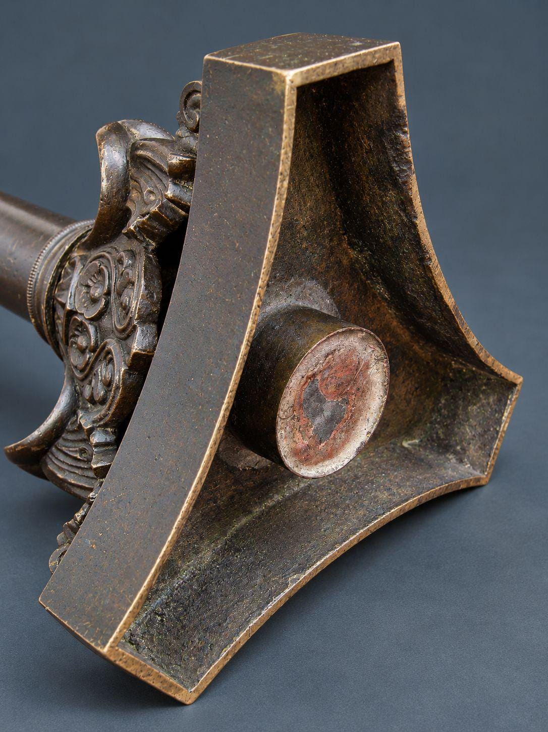 Pair of Antique French Asteare Patent Candlesticks, Spring-Loaded Column Candle Holders with Acanthus Tripod Bases, circa 1850
