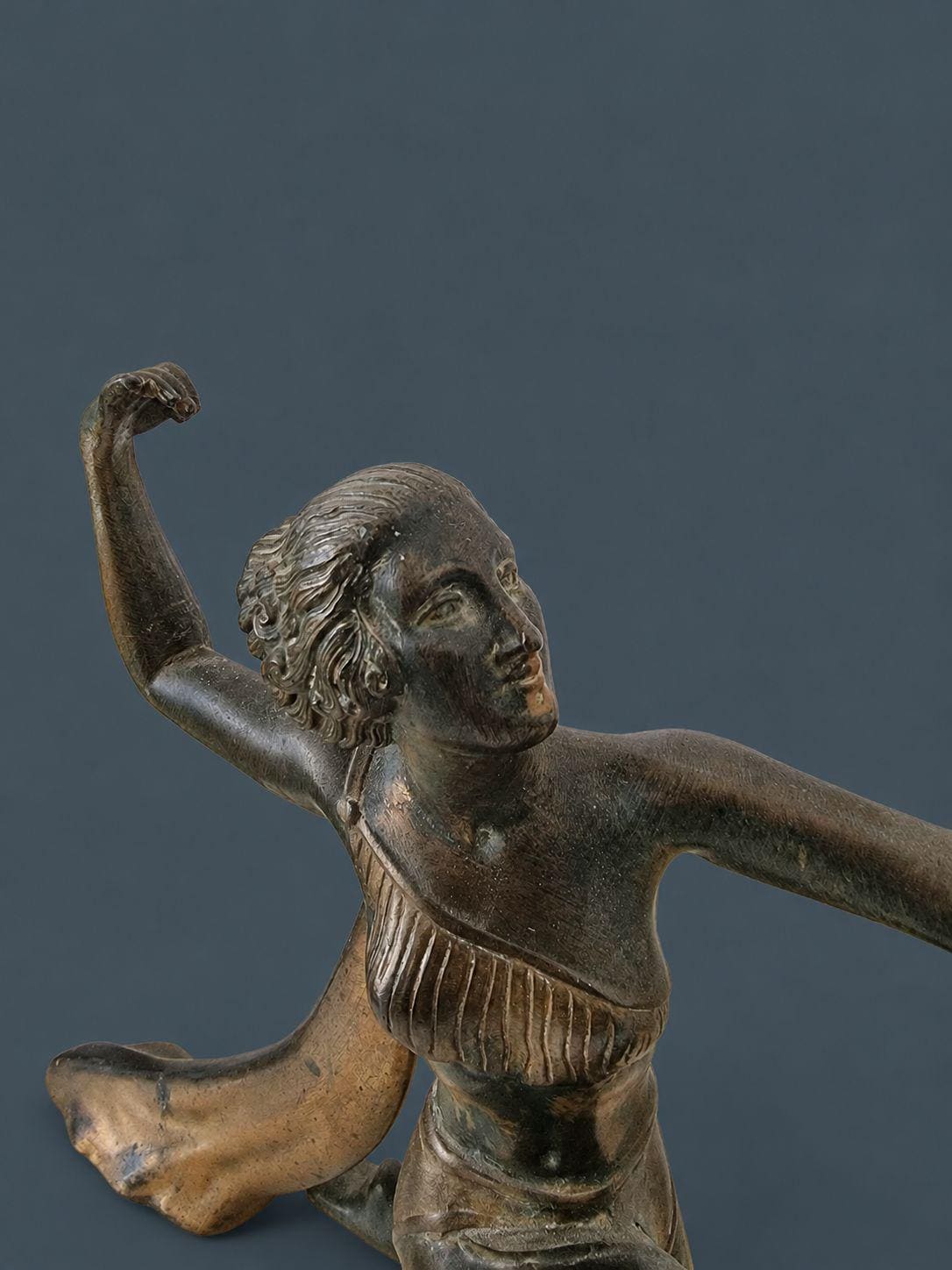 Vintage 1930s Art Deco Diana the Huntress Sculpture with Leaping Gazelle, Spelter on Marble and Onyx Base, Dog Show Trophy