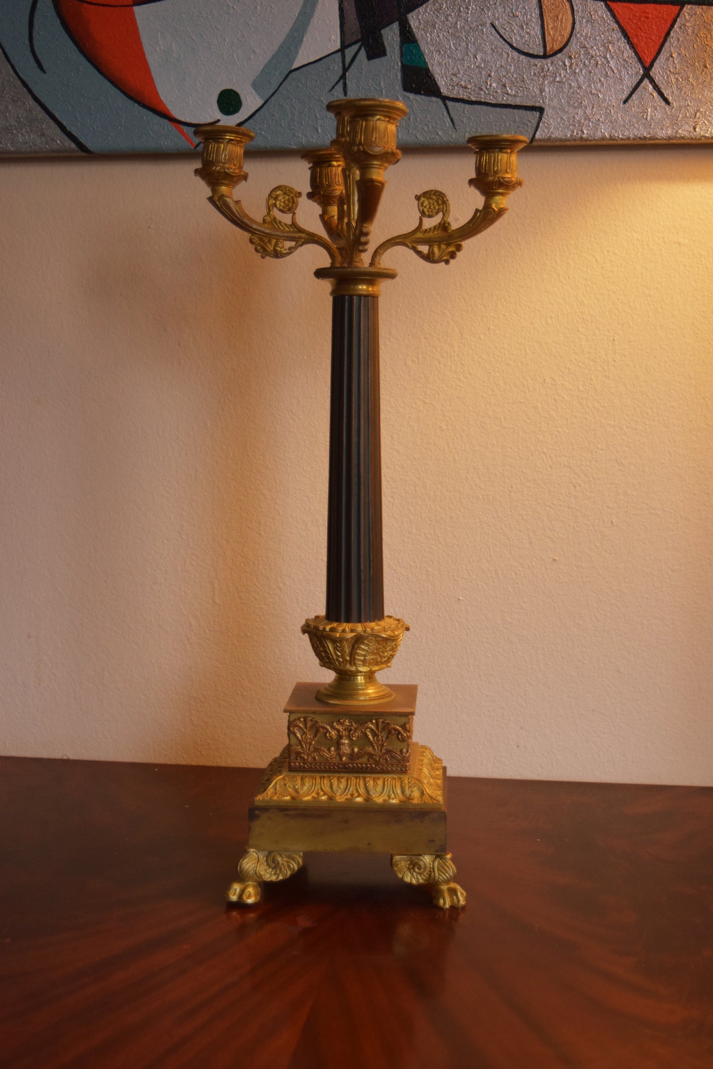 French Empire Candelabra Gilded 19th Century