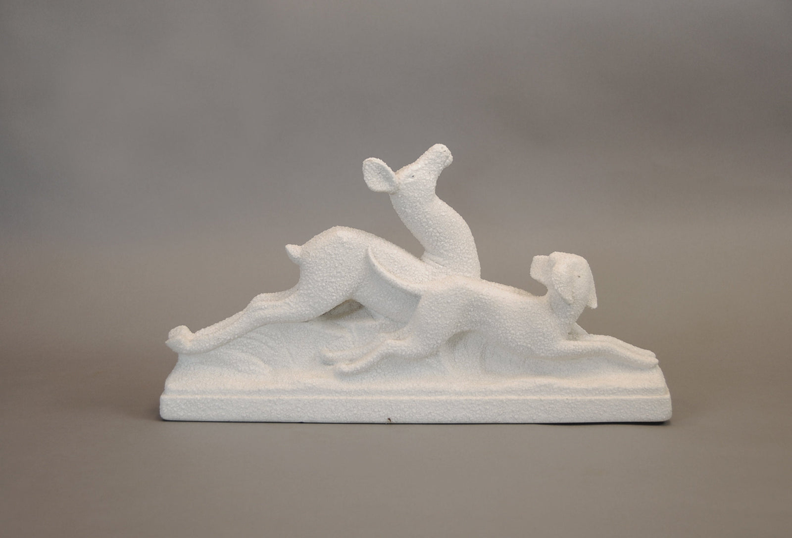 ODYV Art Deco, Ceramic Deer Sculpture, French Vintage Art, 1930s Home Decor, Collectible Figurine, Wax-Glaze Ceramic, Berlot Mussier Art, Antique Animal Art, Art Deco Figurine, Vintage French Decor, Ceramic Dog Statue, Stylized Animal Art, ODYV Sculpture