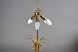 Boulanger Pineapple Palm Lamp in brushed steel, inspired by Maison Charles. A vintage Belgian Hollywood Regency table lamp with a modern touch. Featuring a timeless mid-century design, this elegant lamp is perfect for Art Deco interiors, retro home decor, or as a statement lighting piece. In very good condition with minor patina. Shade not included, carefully packed for shipping.