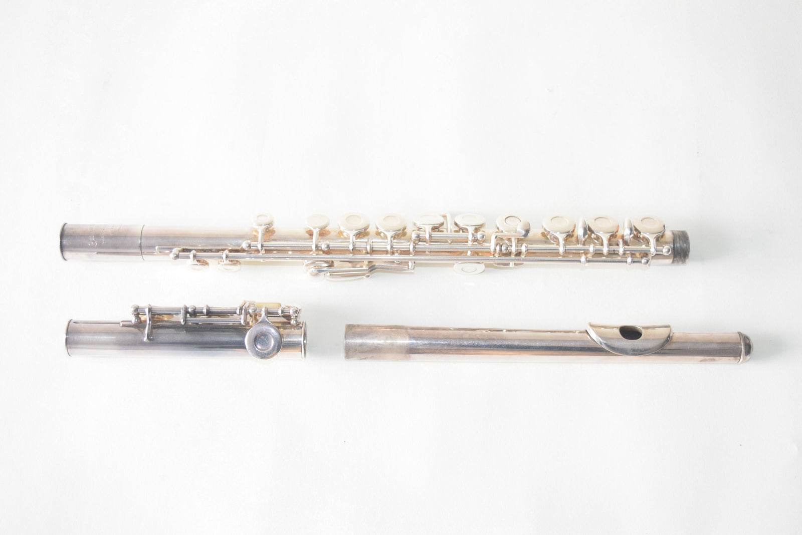 Vintage German-Style Silver-Plated Concert Flute, Closed-Hole, with 1973 Repair Invoice, Needs Service