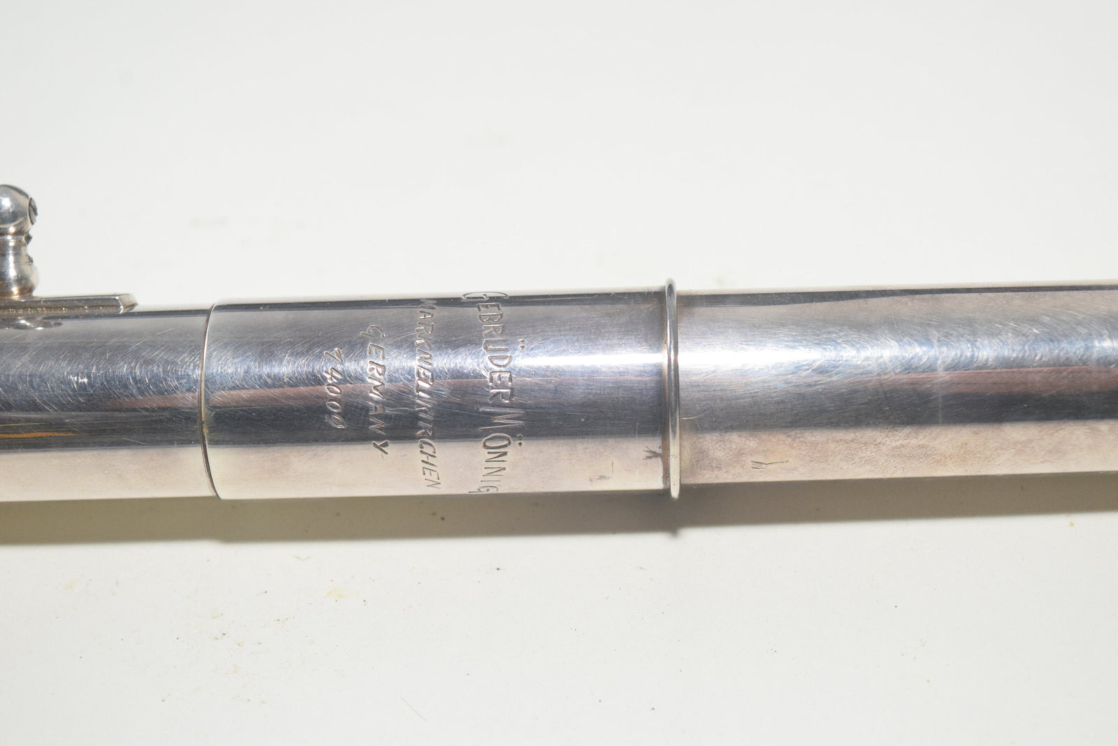 Vintage German-Style Silver-Plated Concert Flute, Closed-Hole, with 1973 Repair Invoice, Needs Service