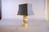 Vintage Gold Owl Table Lamp, Loevsky & Loevsky by Deknudt, Hollywood Regency, Belgium, 1960s/70s