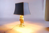 Vintage Gold Owl Table Lamp, Loevsky & Loevsky by Deknudt, Hollywood Regency, Belgium, 1960s/70s