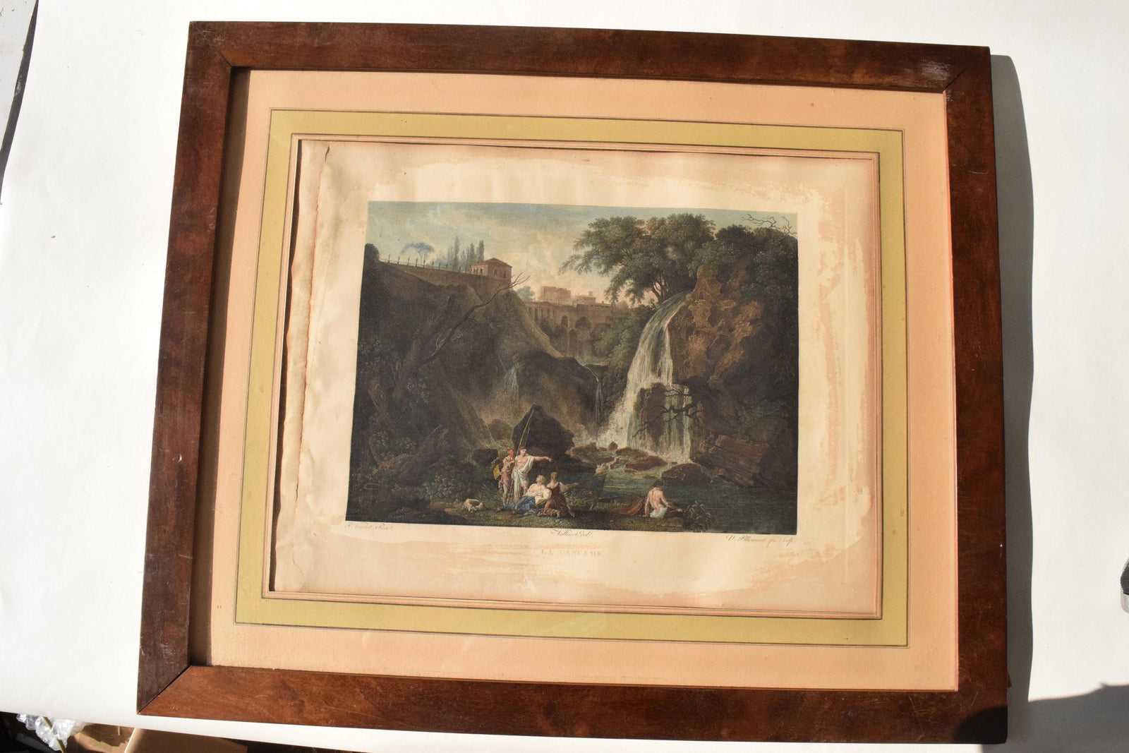 High-quality reproduction of 'The Waterfalls at Tivoli, with the Villa of Maecenas' by Claude-Joseph Vernet. This 18th-century drawing depicts the stunning waterfalls of Tivoli with the historic Villa of Maecenas in fine detail. A masterful sketch showcasing the beauty of classical European landscapes, perfect for collectors and history lovers seeking timeless decor.