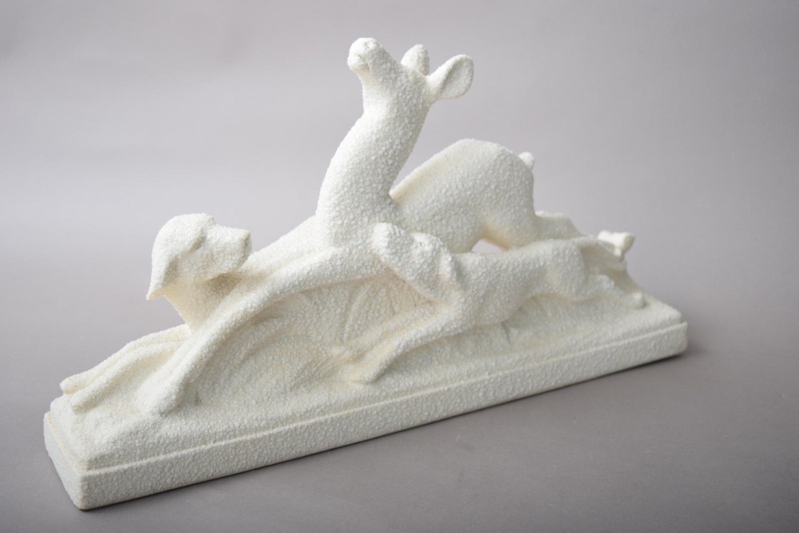 ODYV Art Deco, Ceramic Deer Sculpture, French Vintage Art, 1930s Home Decor, Collectible Figurine, Wax-Glaze Ceramic, Berlot Mussier Art, Antique Animal Art, Art Deco Figurine, Vintage French Decor, Ceramic Dog Statue, Stylized Animal Art, ODYV Sculpture