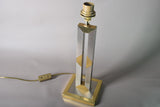 Vintage Brass and Chrome Table Lamp, Open-Frame Tower Base, in the Style of Willy Rizzo, 1980s
