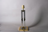 Vintage Brass and Chrome Table Lamp, Open-Frame Tower Base, in the Style of Willy Rizzo, 1980s