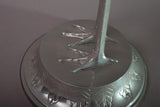 Vintage Silver-Toned Crane Bird Sculpture, Art Deco Style, Brass Accents, 1960s