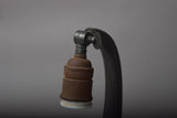Antique Brass Gooseneck Desk Lamp, Fluted Stepped Base — American, circa 1920s