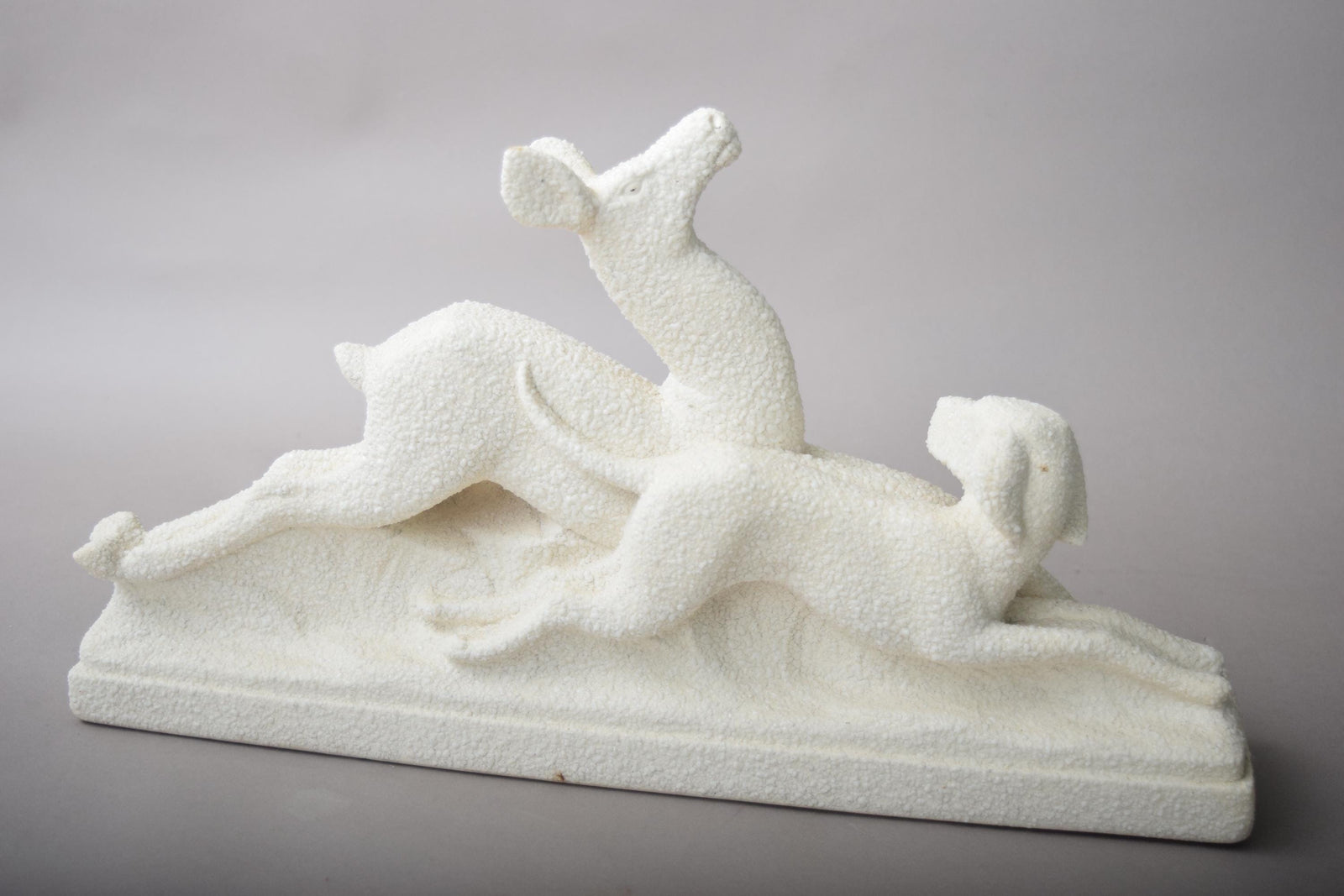 ODYV Art Deco, Ceramic Deer Sculpture, French Vintage Art, 1930s Home Decor, Collectible Figurine, Wax-Glaze Ceramic, Berlot Mussier Art, Antique Animal Art, Art Deco Figurine, Vintage French Decor, Ceramic Dog Statue, Stylized Animal Art, ODYV Sculpture