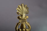 Antique Gilded Bronze Curtain Holdbacks, French 19th Century Foliate Scroll Design (Set of 3)