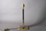 Vintage Brass and Chrome Table Lamp, Open-Frame Tower Base, in the Style of Willy Rizzo, 1980s
