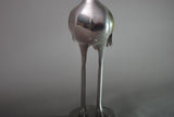 Vintage Silver-Toned Crane Bird Sculpture, Art Deco Style, Brass Accents, 1960s