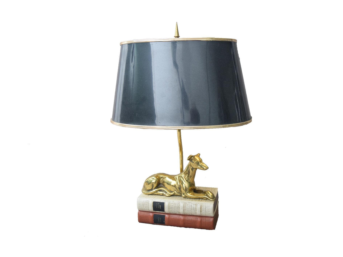 Brass greyhound table lamp by Thomas Blakemore, Walsall, England