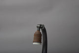 Antique Brass Gooseneck Desk Lamp, Fluted Stepped Base — American, circa 1920s