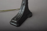 Antique Brass Gooseneck Desk Lamp, Fluted Stepped Base — American, circa 1920s