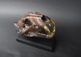 Bronze-Finished Big Cat Skull Sculpture, Gothic Decor Piece