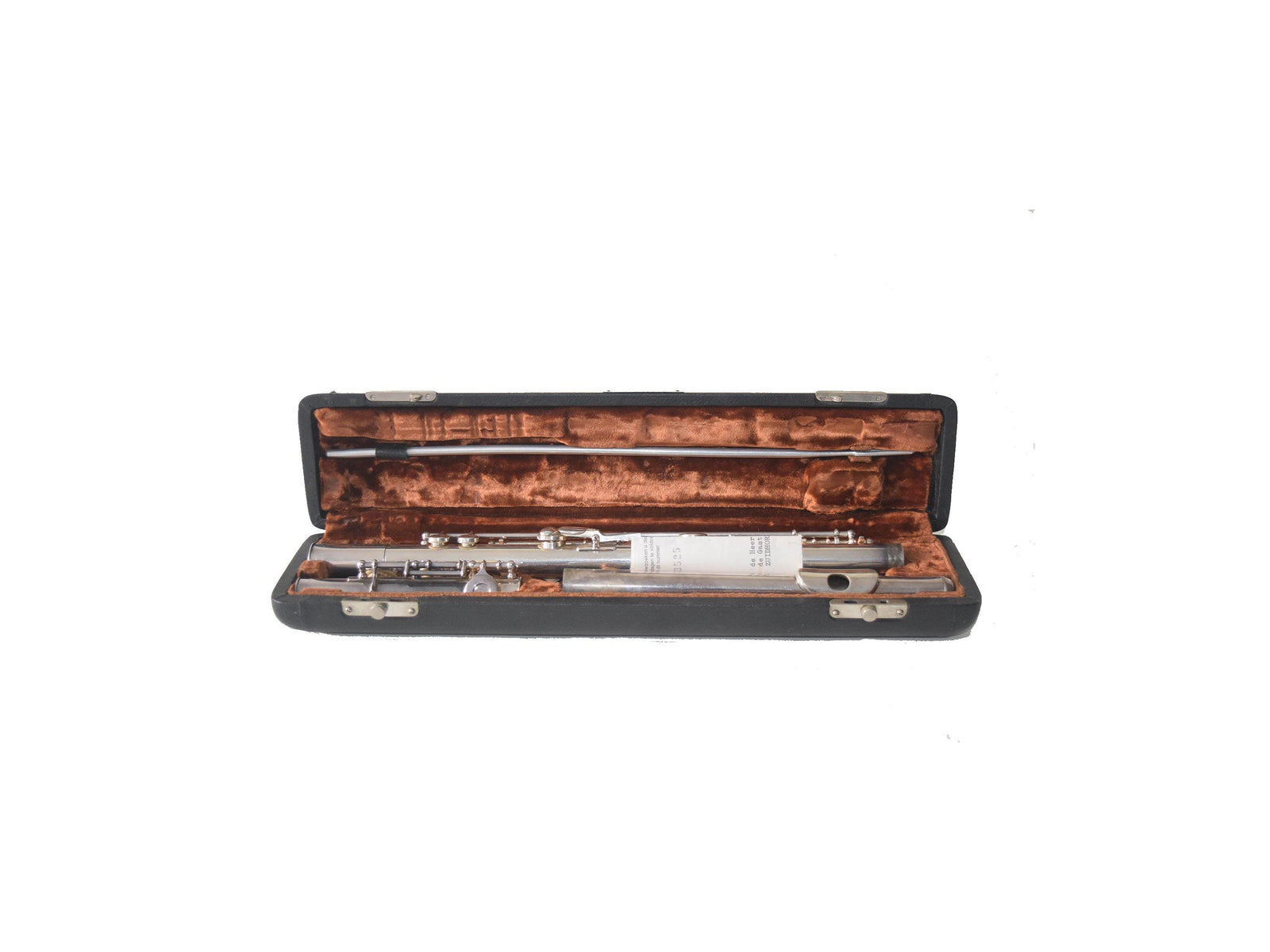 Vintage German-Style Silver-Plated Concert Flute, Closed-Hole, with 1973 Repair Invoice, Needs Service
