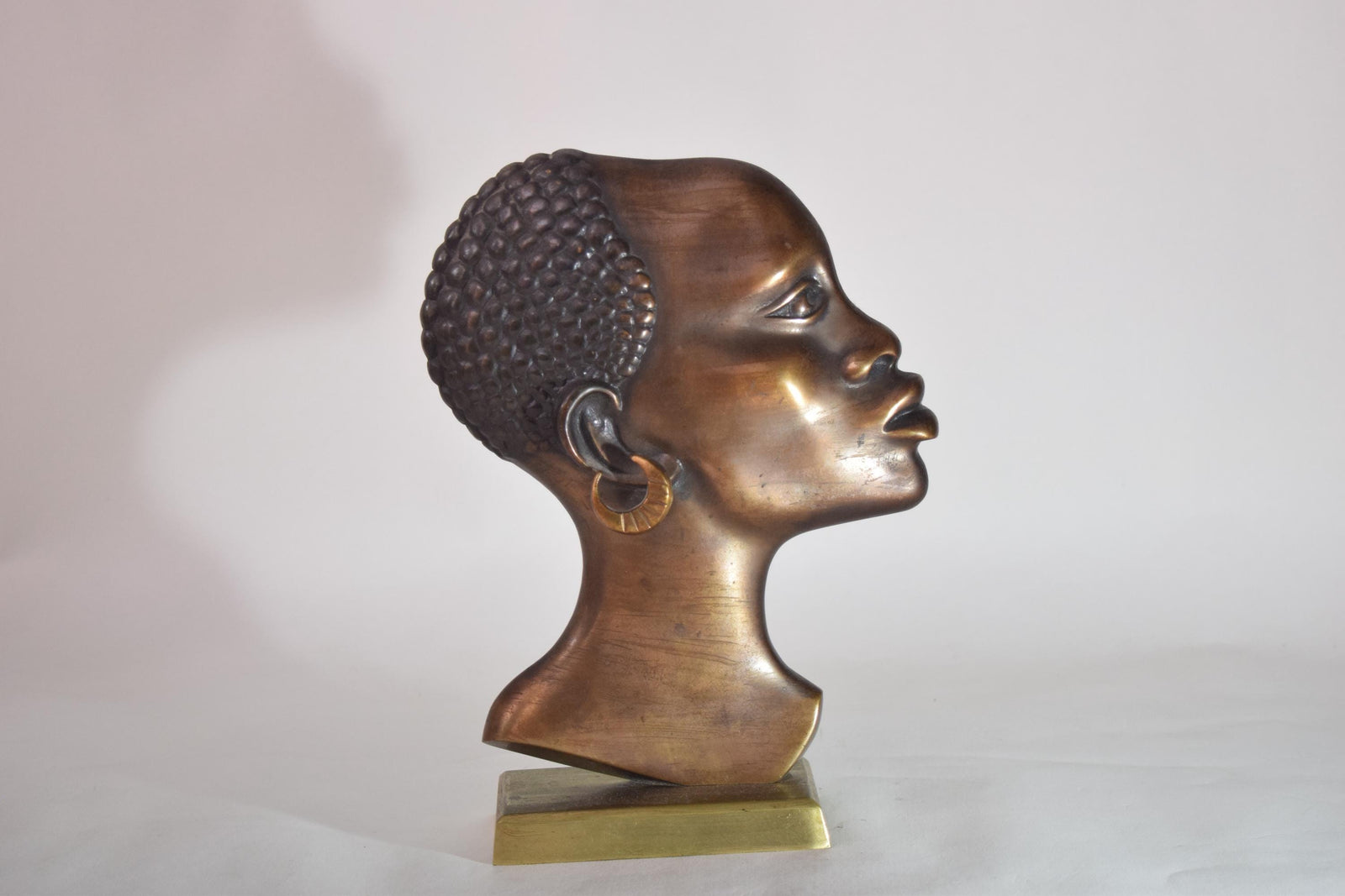 Pair of Bronze-Toned Bust Sculptures, Style of Hagenauer, 1950s