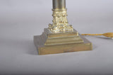Vintage Brass Column Table Lamp, Corinthian Capital — Neoclassical Empire Style, 1950s