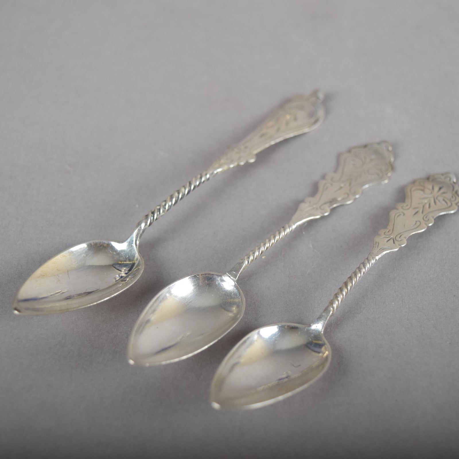 Antique Silver-Mounted Cobalt Glass Condiment Set, Louis XVI Style — French, Circa 1900, 7 Pieces