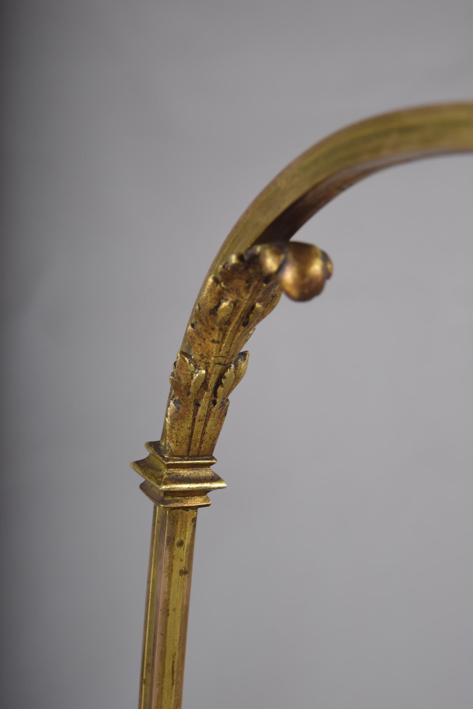 Vintage Brass Desk Lamp, Art Nouveau Style, Adjustable Goose-Neck Arm, 1920s