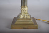 Vintage Brass Column Table Lamp, Corinthian Capital — Neoclassical Empire Style, 1950s