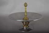Vintage Silver-Toned and Brass Pedestal Bonbonniere, Candy Dish or Centerpiece Bowl, 1960s