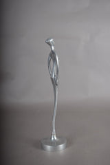 Silver-Toned Metal Abstract Figure Sculpture, Elongated Form, 1970s