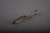 Victorian-Style Serpent Brooch, Silver & Gold | Antique Snake Pin with Onyx | 1930s Vintage Lapel Jewelry