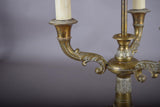 Antique Brass Bouillotte Lamp, Three-Arm Candelabra Form — French, 19th Century