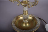 Antique Brass Bouillotte Lamp, Three-Arm Candelabra Form — French, 19th Century