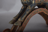 Antique Hand-Carved Wooden Horse on Wheels — Indian Folk Art, 19th Century