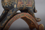 Antique Hand-Carved Wooden Horse on Wheels — Indian Folk Art, 19th Century