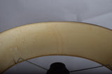 Leather Drum Lamp with Brass Accents, Mid-Century Modern Table Lamp, 1950s