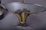 Vintage Silver-Toned and Brass Pedestal Bonbonniere, Candy Dish or Centerpiece Bowl, 1960s