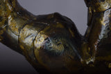 Bronze Capricorn Sculpture, Signed Faust 1994 — Mythical Zodiac Form on Stone Base