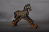 Antique Hand-Carved Wooden Horse on Wheels — Indian Folk Art, 19th Century
