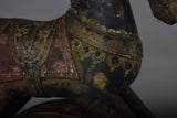 Antique Hand-Carved Wooden Horse on Wheels — Indian Folk Art, 19th Century