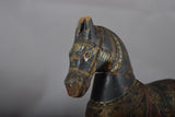 Antique Hand-Carved Wooden Horse on Wheels — Indian Folk Art, 19th Century