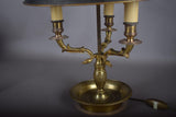 Antique Bronze Bouillotte Lamp, Swan-Head Arms — French Empire Style, Circa 1910s