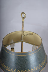 Antique Bronze Bouillotte Lamp, Swan-Head Arms — French Empire Style, Circa 1910s