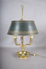 Antique Bronze Bouillotte Lamp, Swan-Head Arms — French Empire Style, Circa 1910s