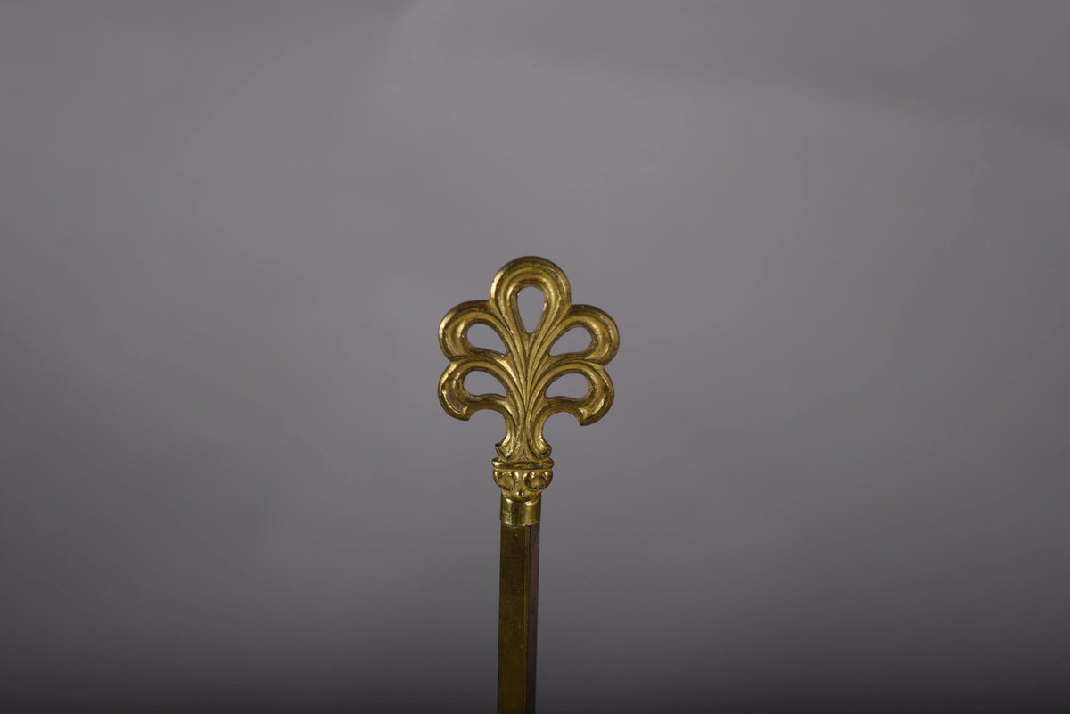 Vintage Brass Bouillotte Lamp, Green Tole Shade with Gold Trim, Dual Light, French Style