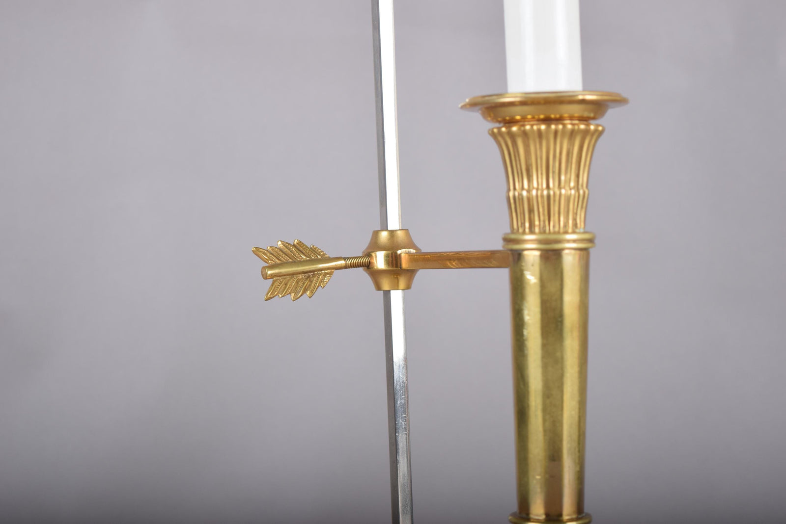 Vintage Brass Bouillotte Table Lamp, Adjustable Black Shade, French Style, 1950s