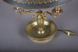 Antique Bronze Bouillotte Lamp, Swan-Head Arms — French Empire Style, Circa 1910s